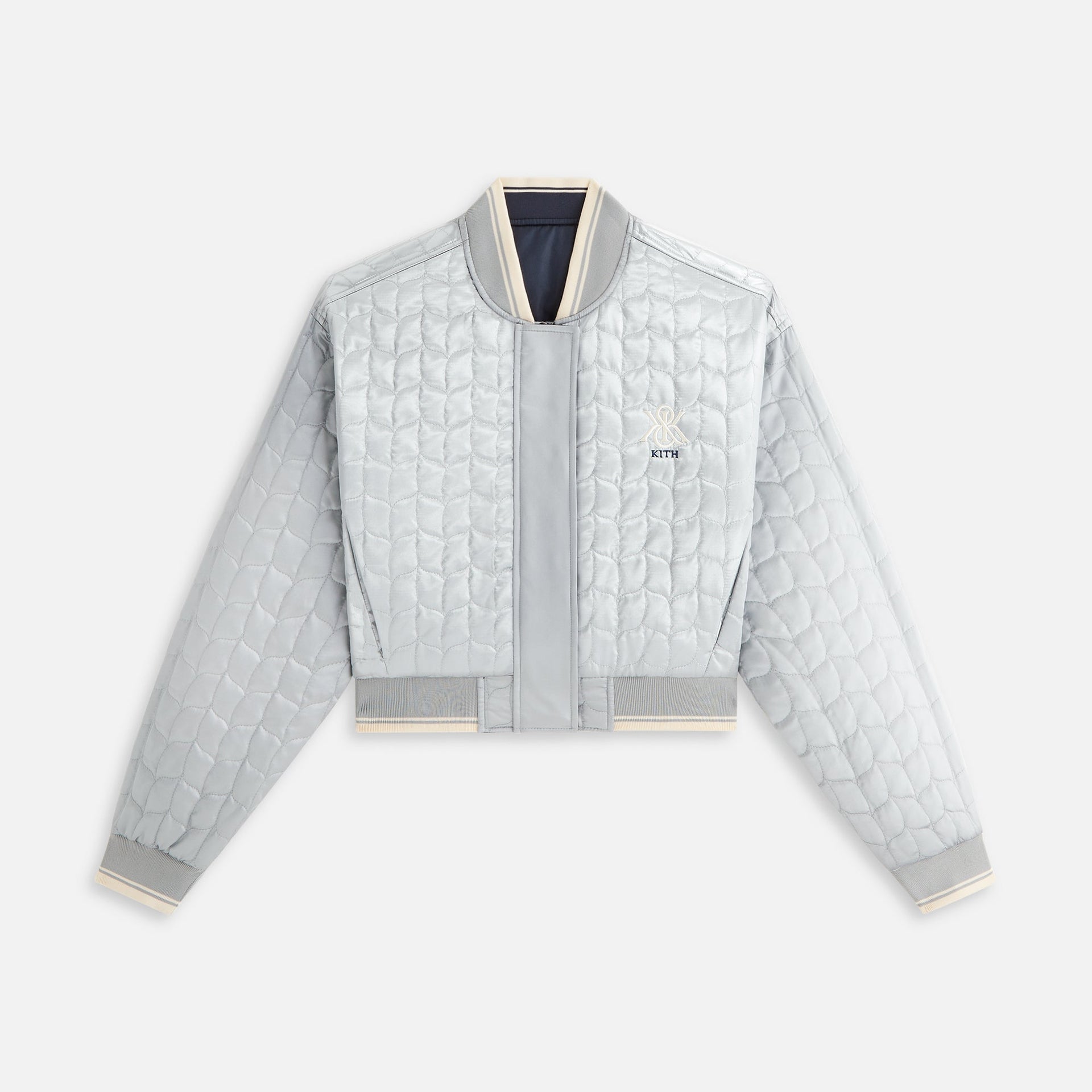 Kith Women Landry Cropped Satin Bomber - Nocturnal