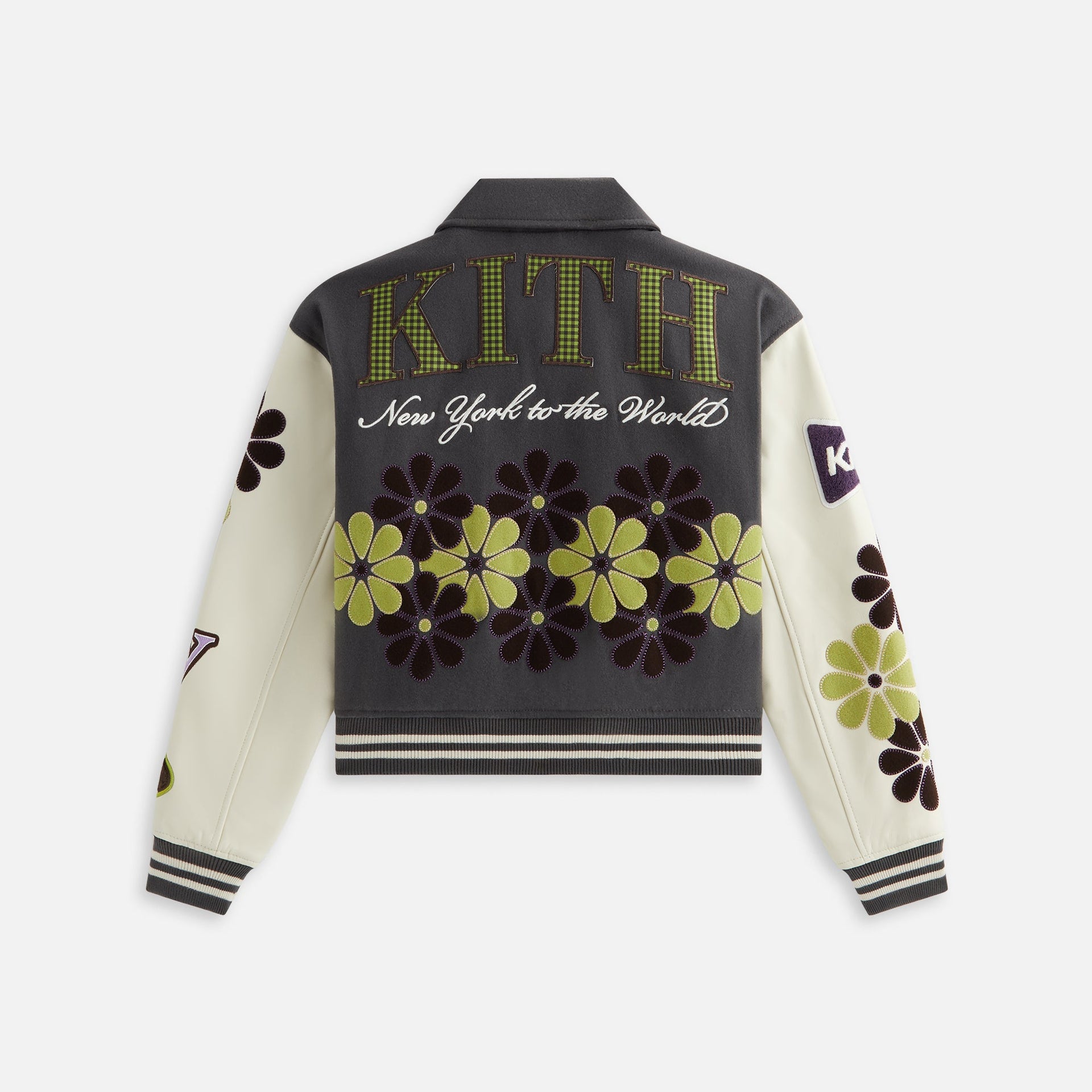 Kith Women Campbell Cropped Floral Varsity Jacket - Hematite