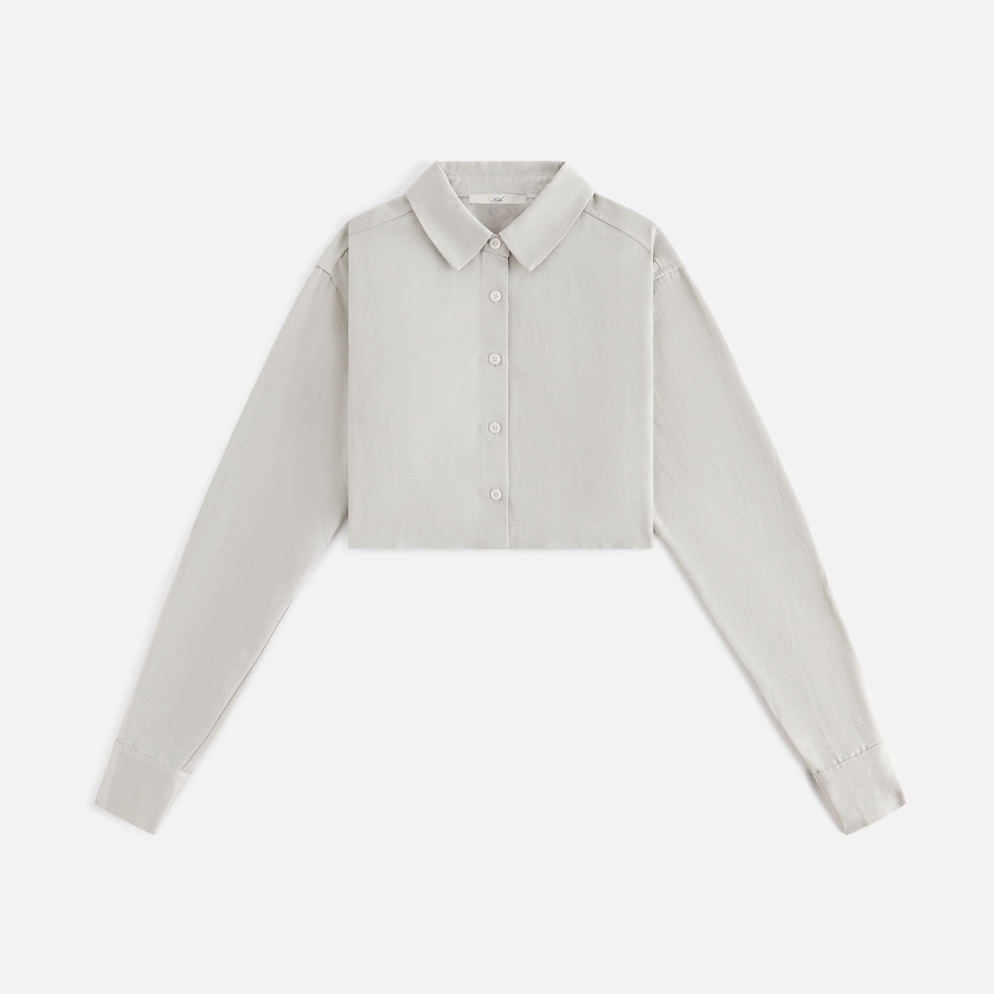 Kith Women Kylan Jacquard Faille Cropped Buttondown - Plaster