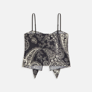 Kith Women Luna Paisley Tie Front Cami - Black