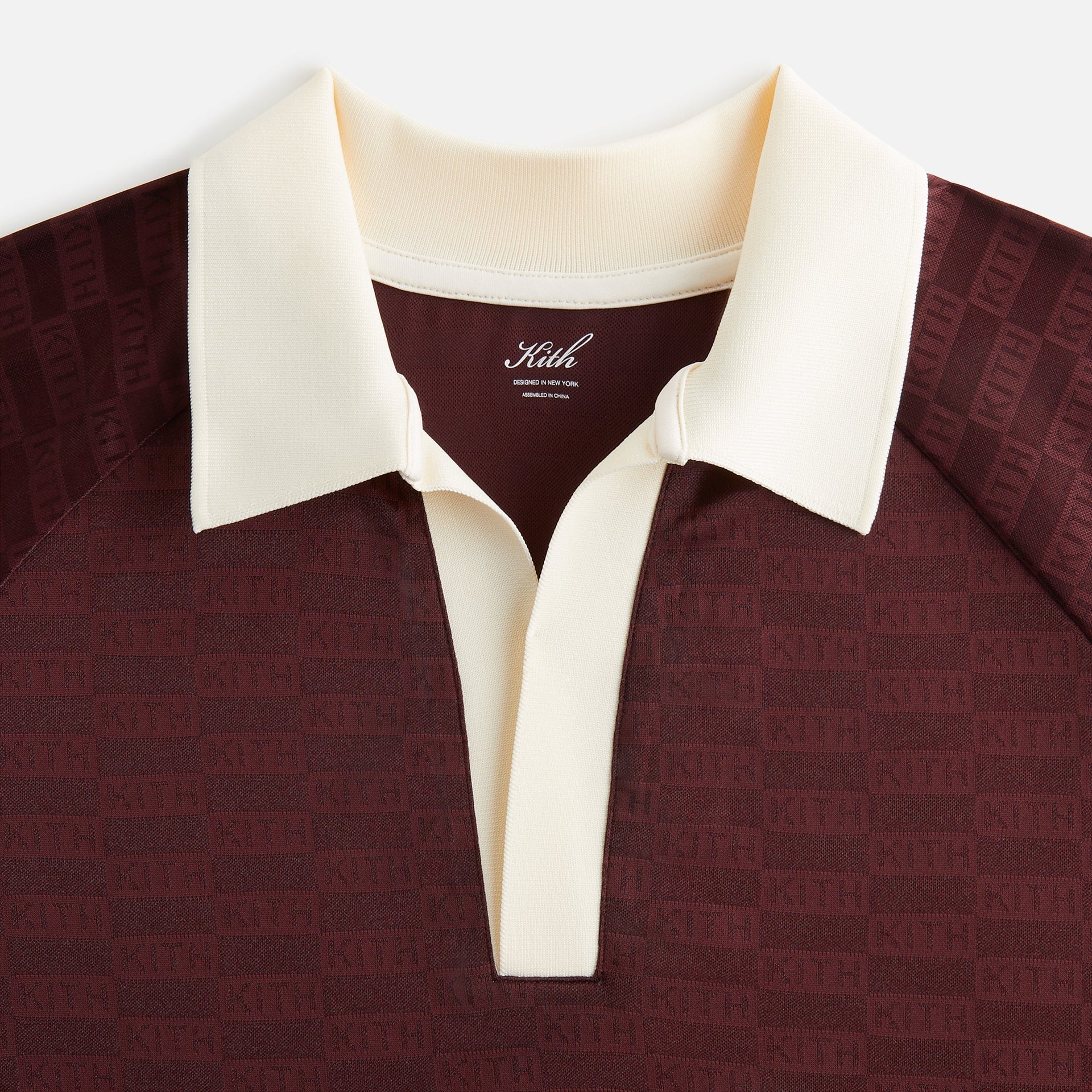 Kith Women Ridley Polo Monogram Jersey Long Sleeve - Magma