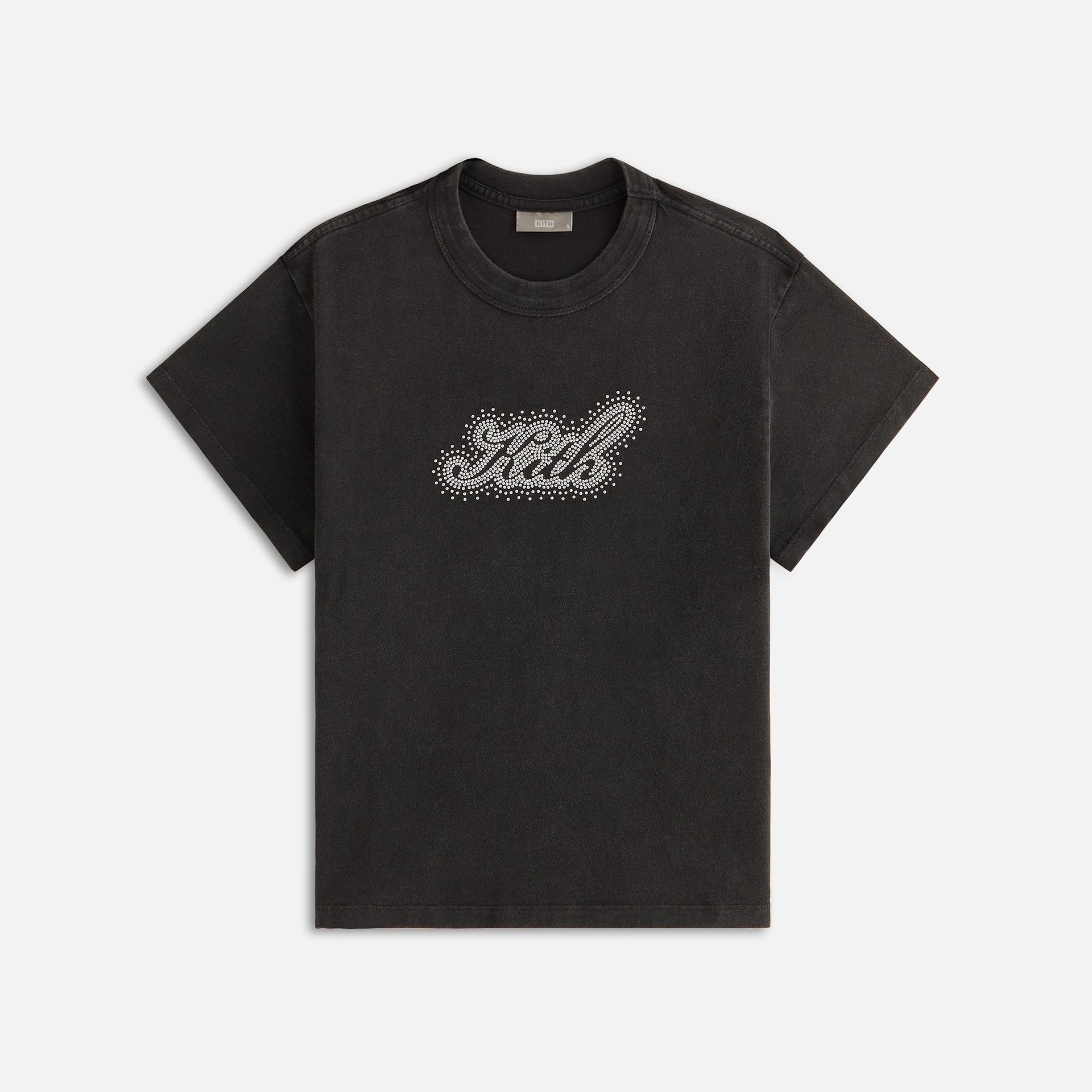 Kith Women Stud Logo Script Mulberry Vintage Tee - Black PH