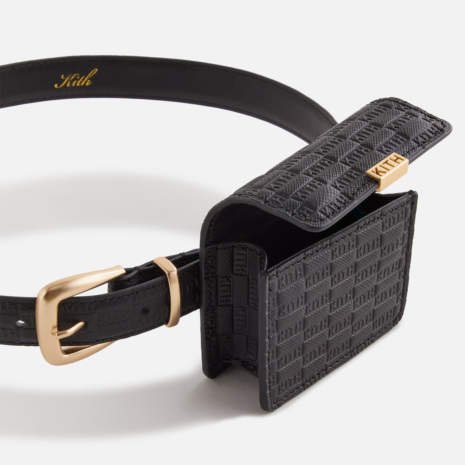 Kith Women Monogram Debossed Saffiano Belt With Pouch - Black