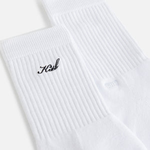 Kith Women Script Classic Crew Socks - White