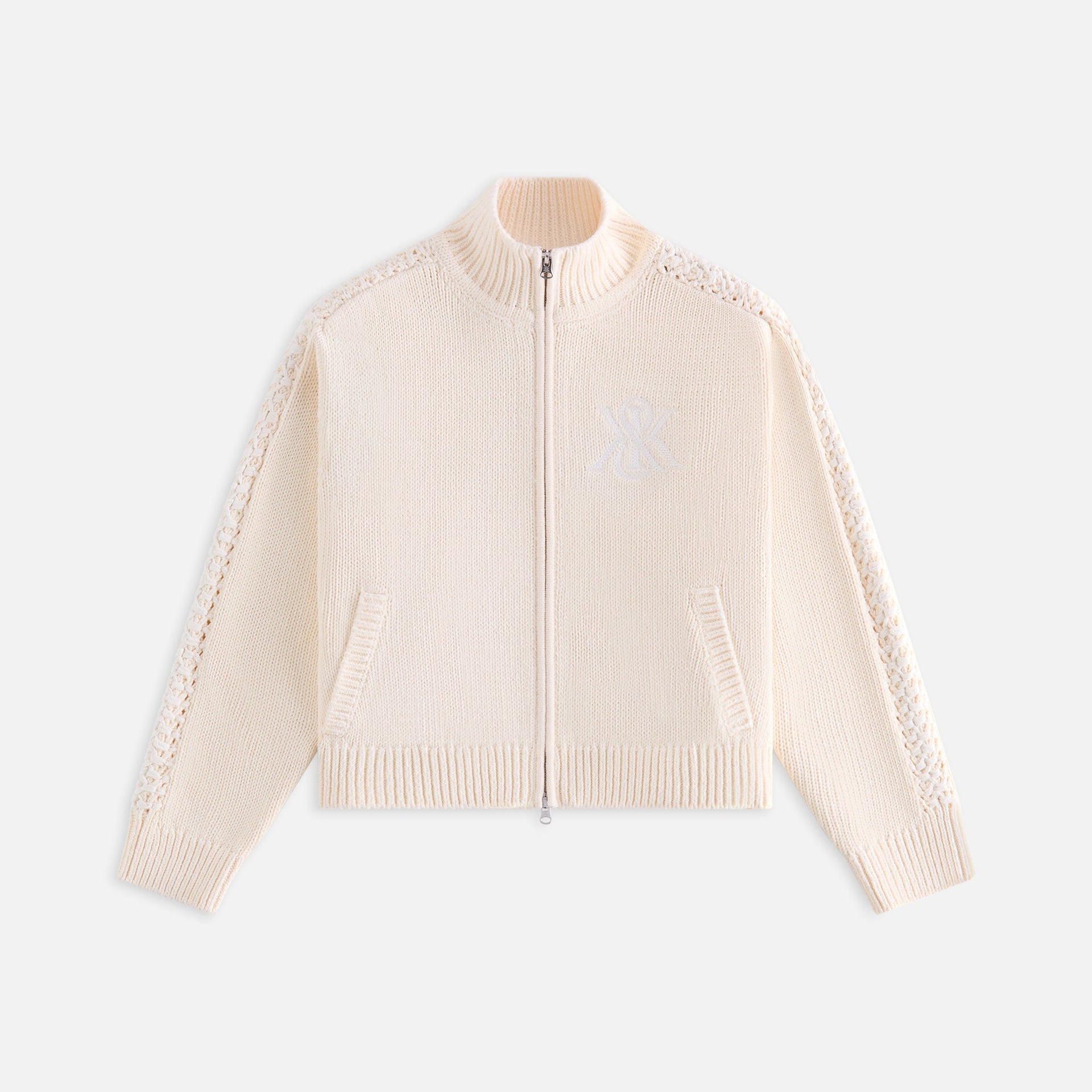 Kith Women Wyler Crest Full Zip Sweater - Sandrift