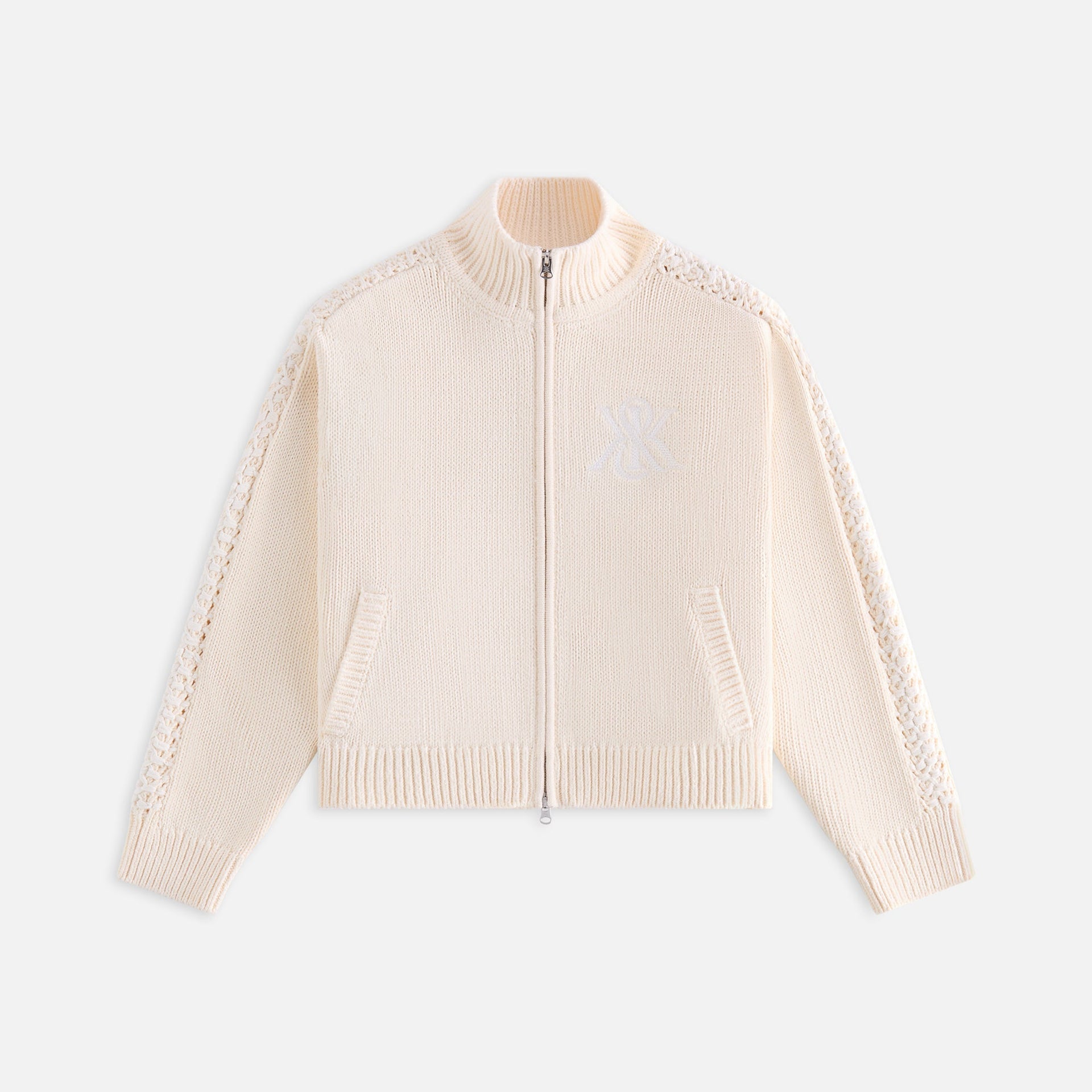 Kith Women Wyler Crest Full Zip Sweater - Sandrift PH