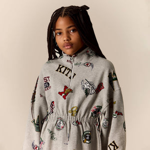 Kith Kids Printed Nelson Quarter Zip Dress - Light Heather Grey