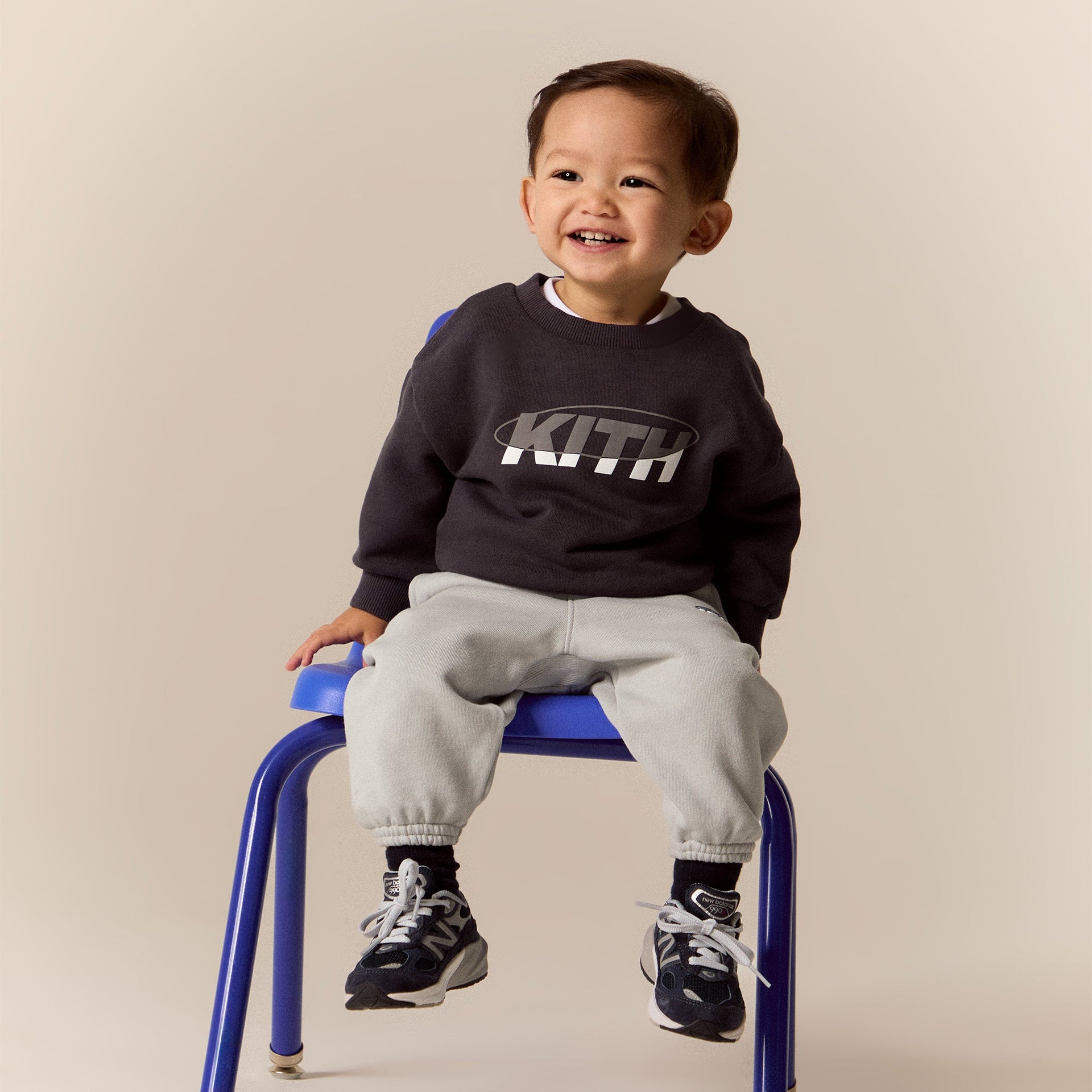 Kith Baby Logo Nelson Crewneck - Battleship