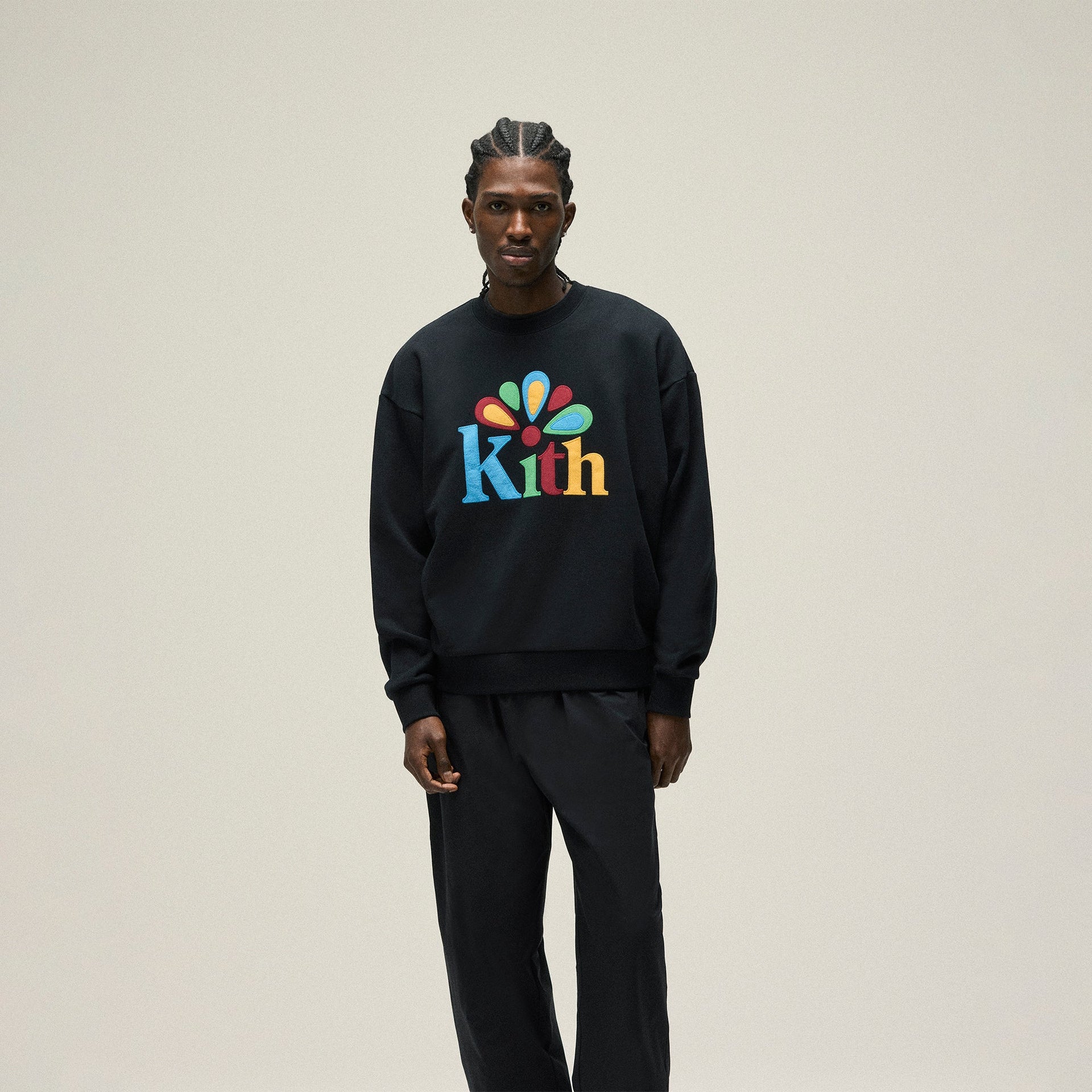 Kith Serif Applique Nelson Crewneck - Black