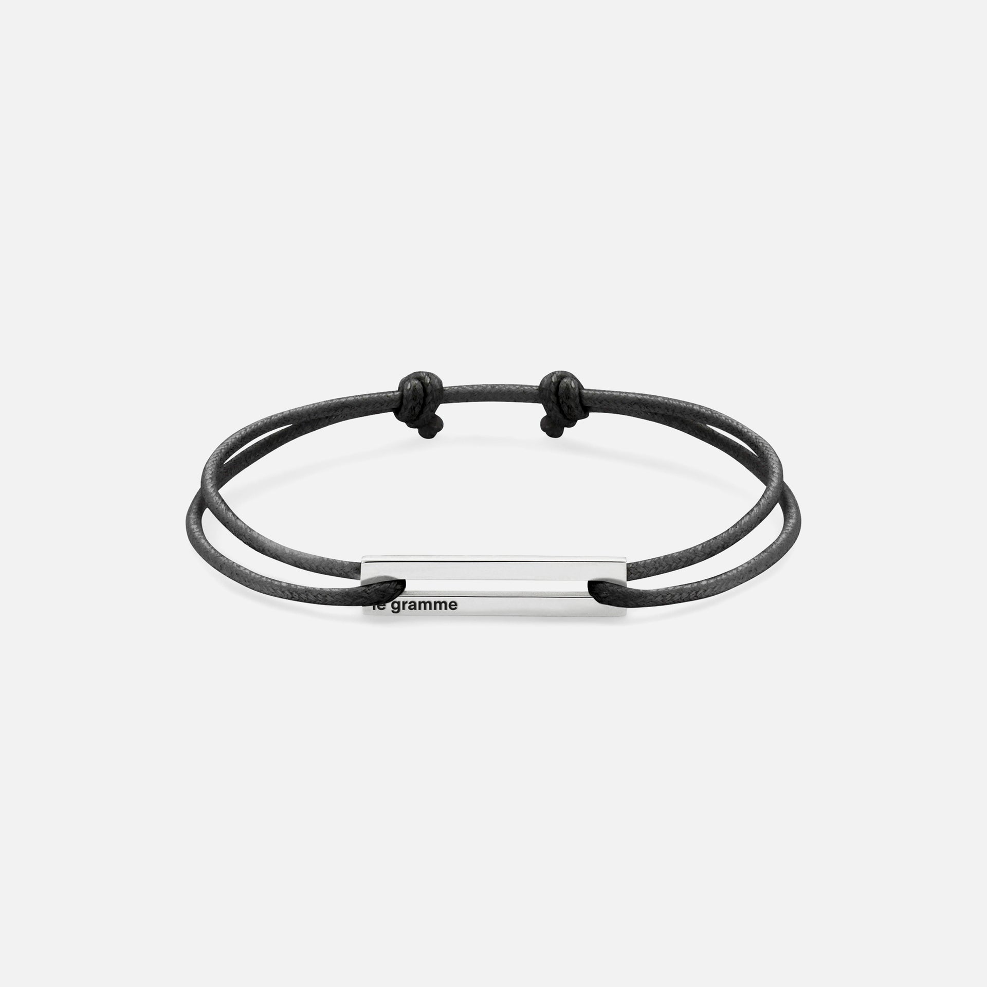 Le Gramme 1.7g Sterling Silver Cord Bracelet - Black / Silver