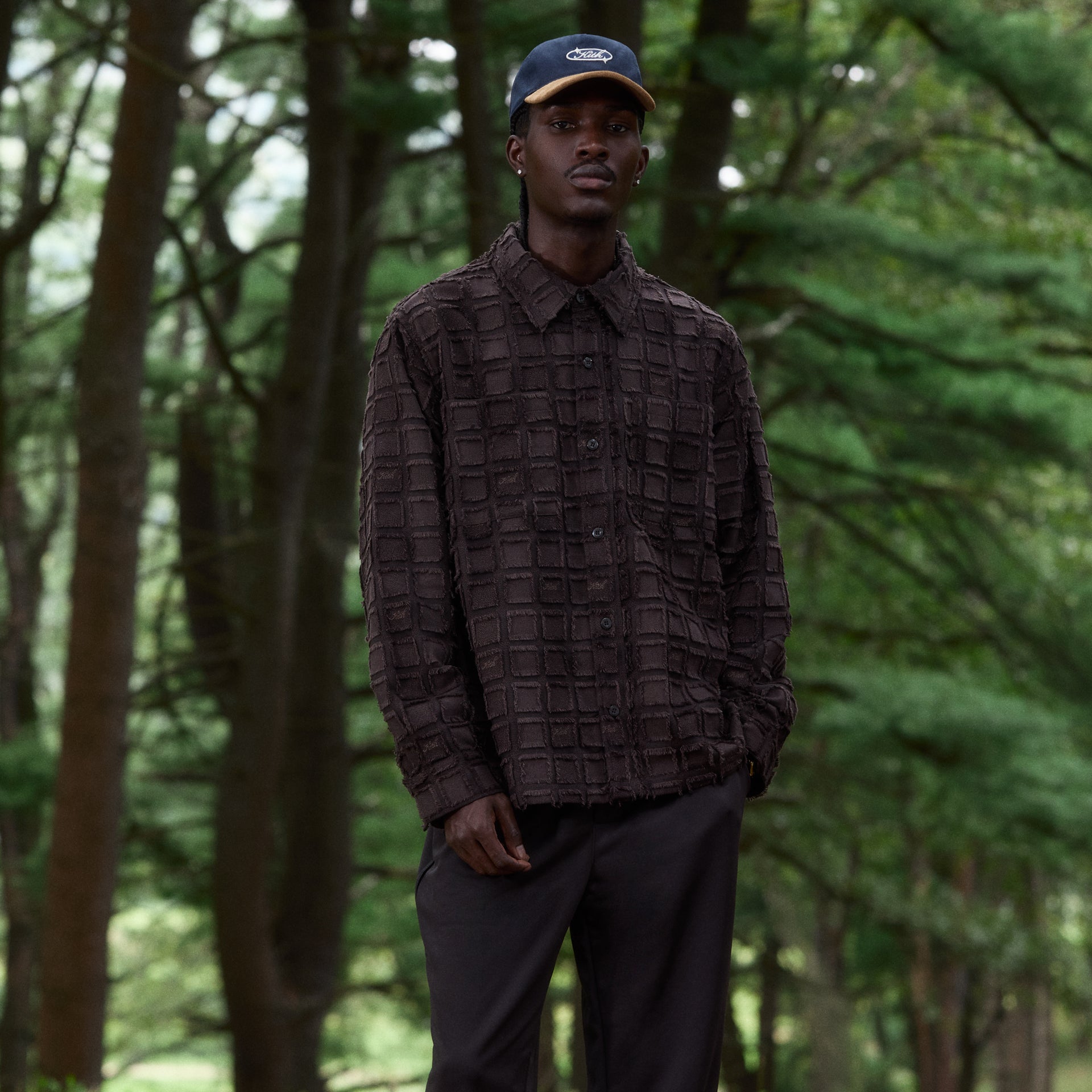 Kith Fils Coupe Check Boxy Collared Overshirt - Kindling