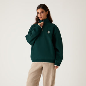 Kith Women Hunter III Crest Quarter Zip - Chronicle