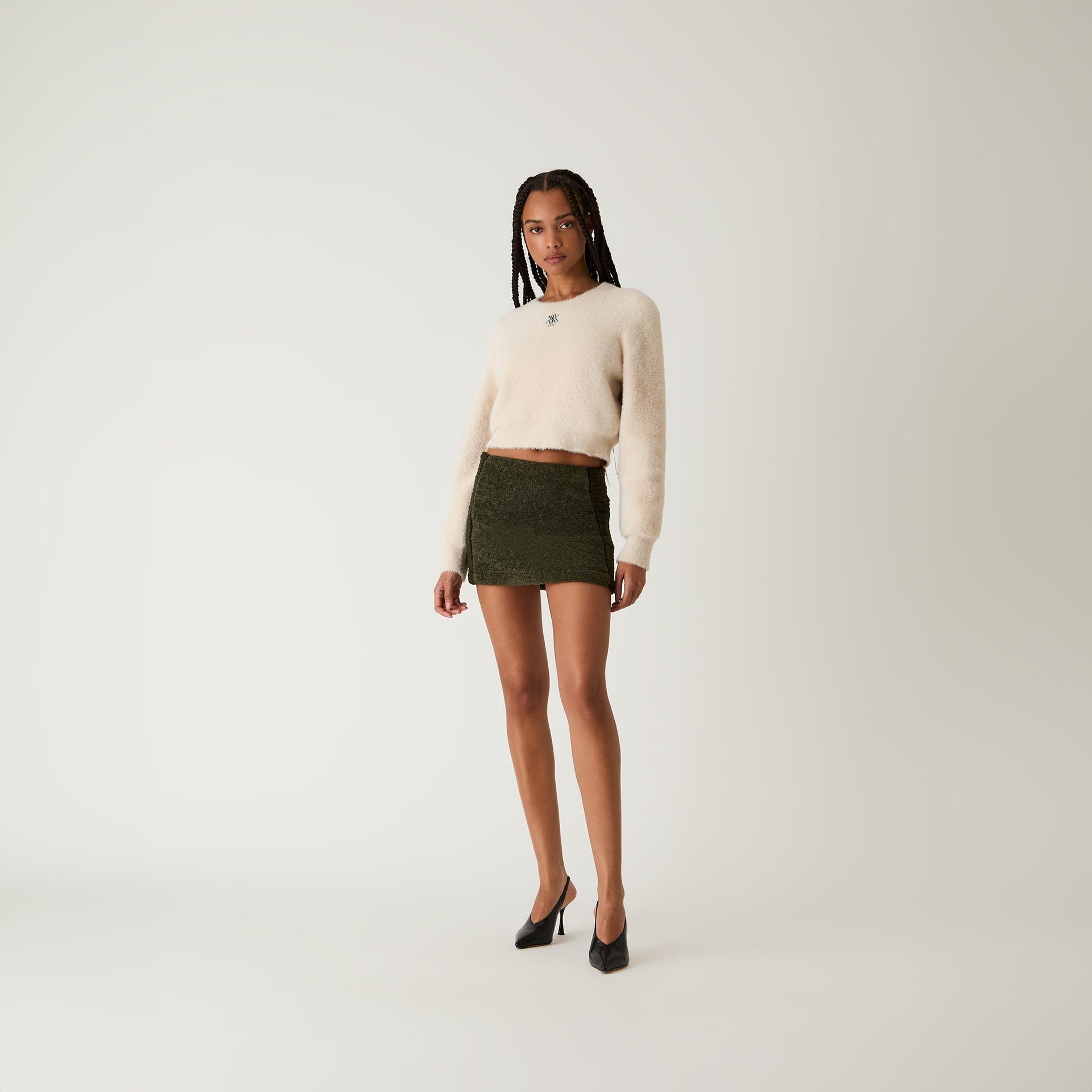 Kith Women Cecil Sherpa Mini Skirt - Cypress