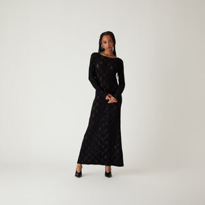 Kith Women Bailey Plush Lace Maxi Dress - Black