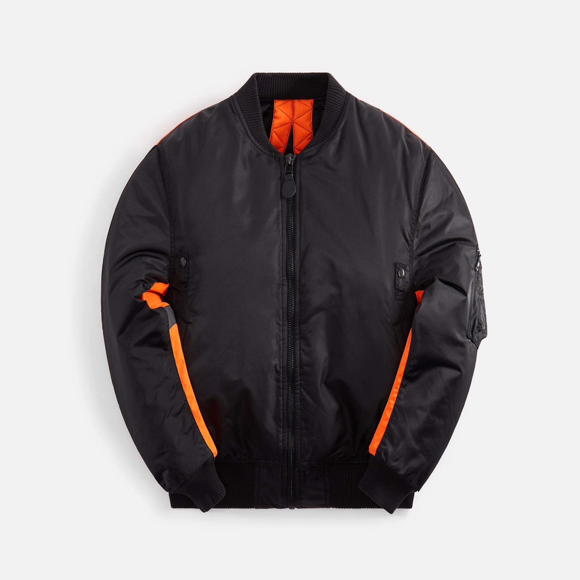 Maharishi Hi-Vis Ma-1 Flight Jacket - Black / Neon Orange