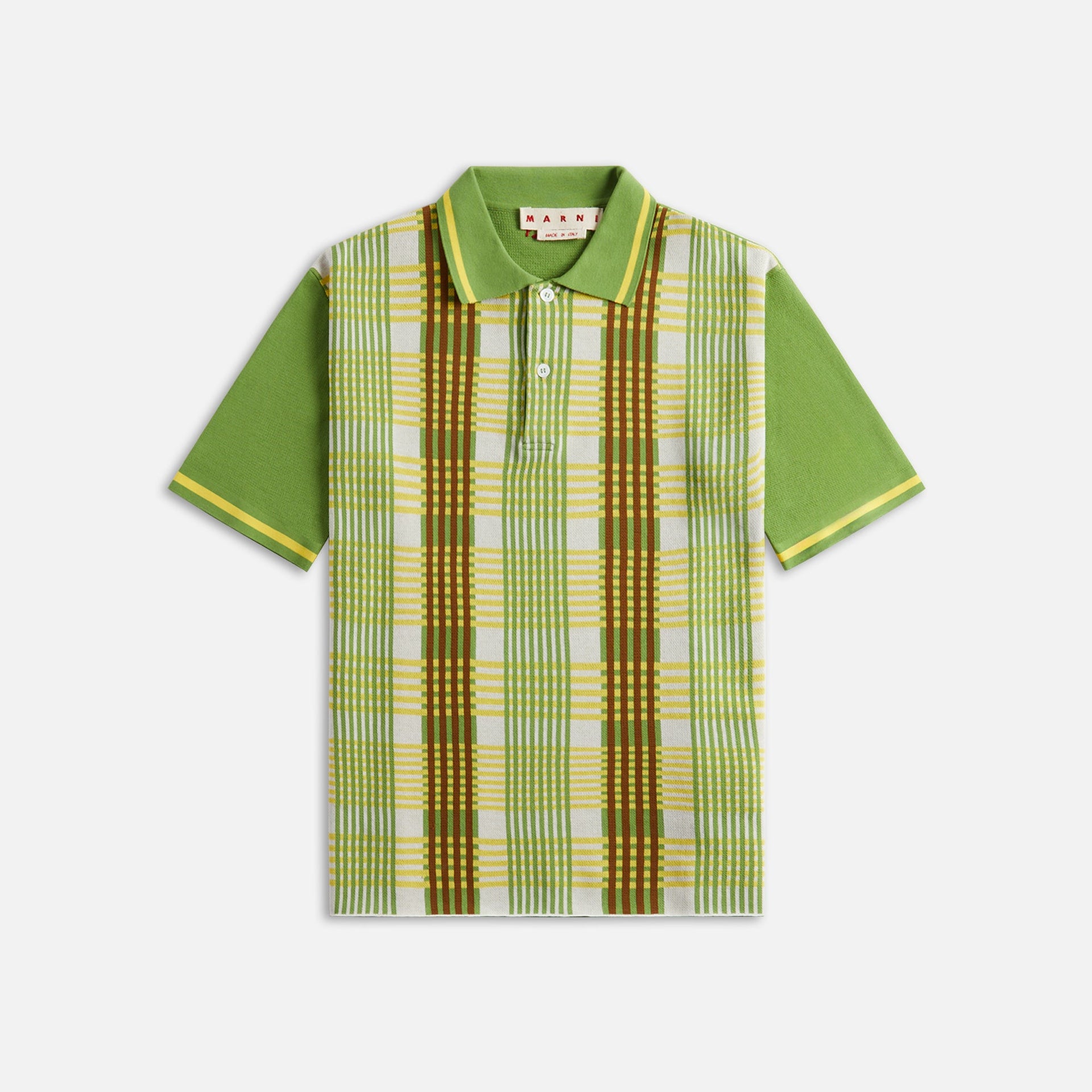 Marni Light Cotton Check Polo - India Yellow