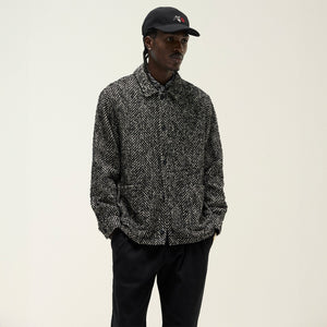 Kith Oversized Herringbone Boxy Collared Overshirt - Black