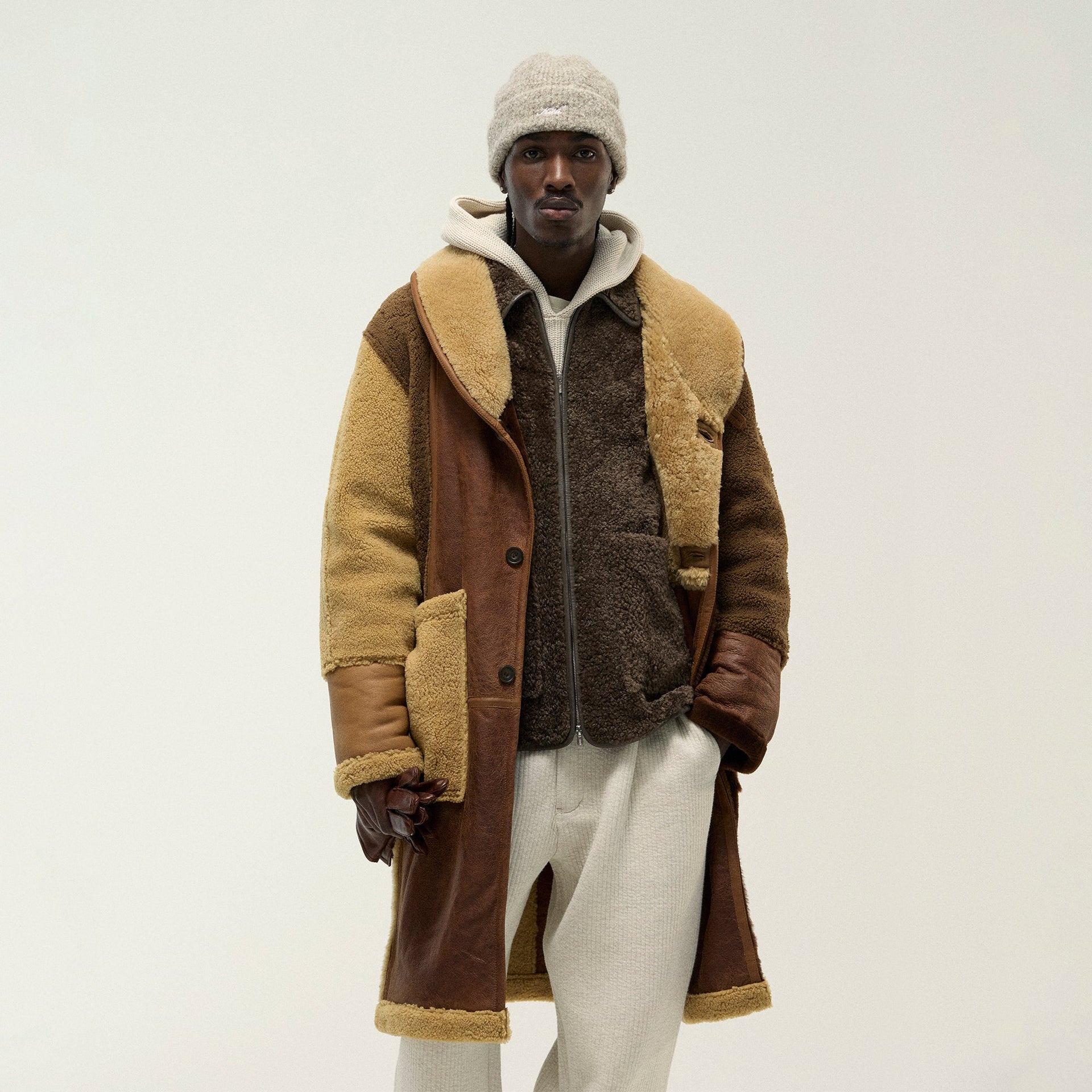 Kith Shearling Patchwork Becker Coat - Mesa