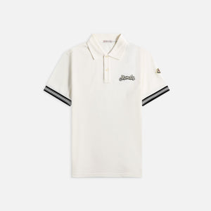 Moncler Cotton Pique Short Sleeve Polo - White