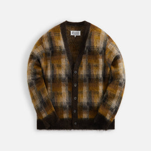 Margiela Brown Check Cardigan - Walnut / Mustard