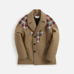 Margiela Bonded Check Camel Coat - Multi