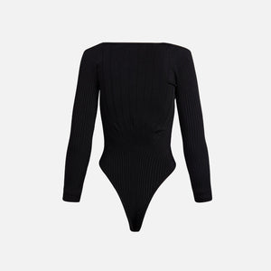 Mugler Ribbed Bodysuit - Black