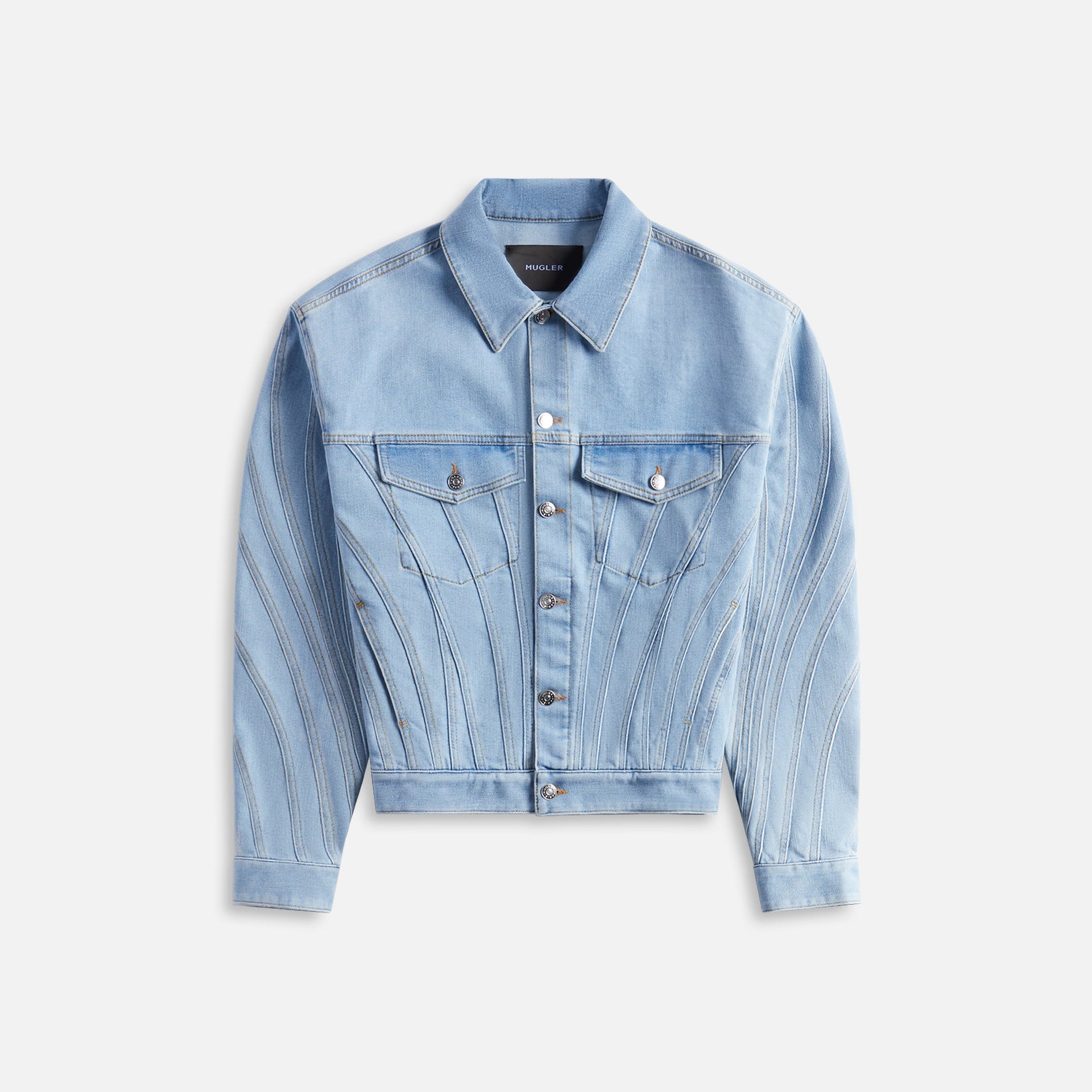 Mugler Denim Jacket - Light Blue