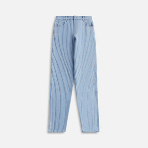 Mugler Textured Denim Pant - Light Blue