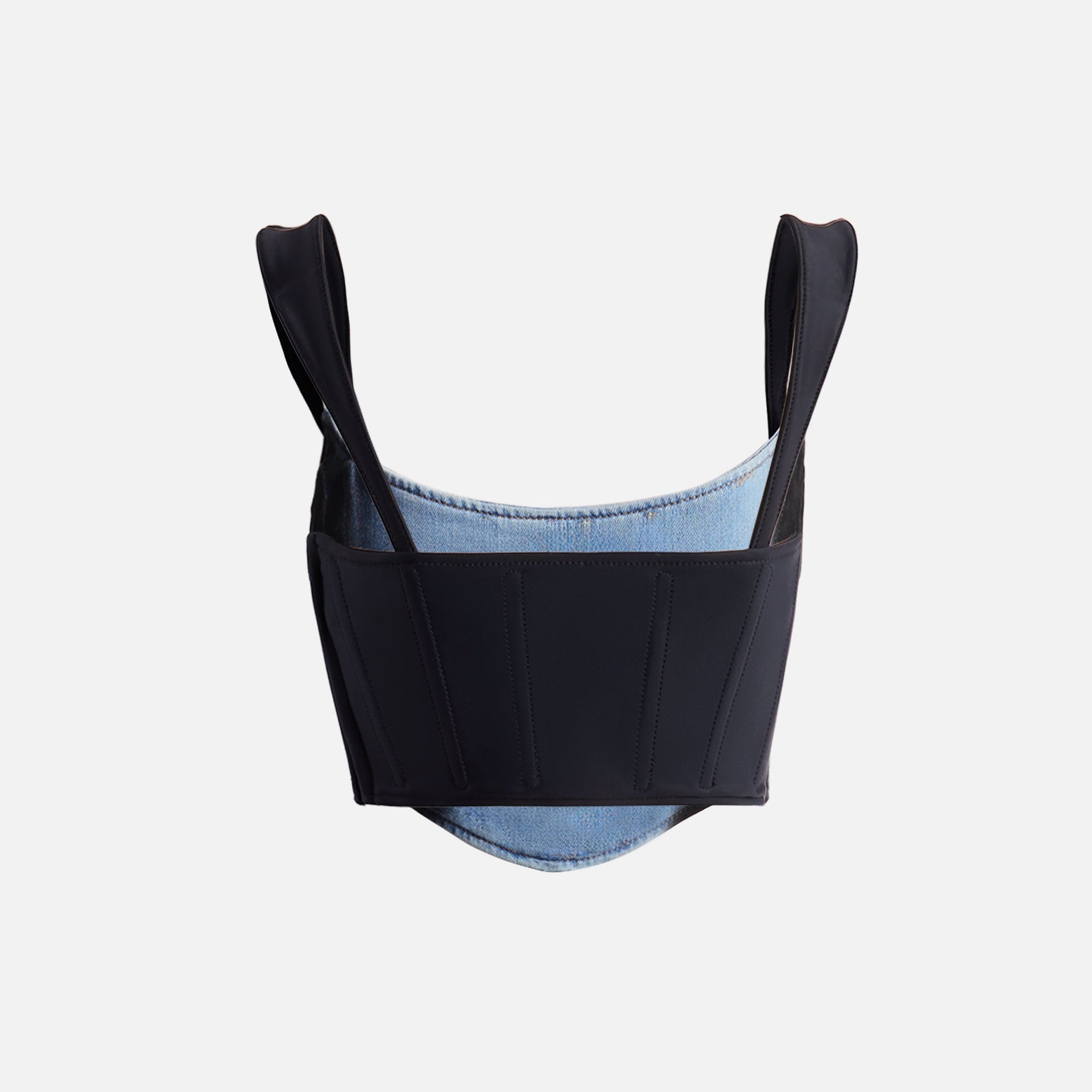 Mugler Corset Top - Spray Blue Denim