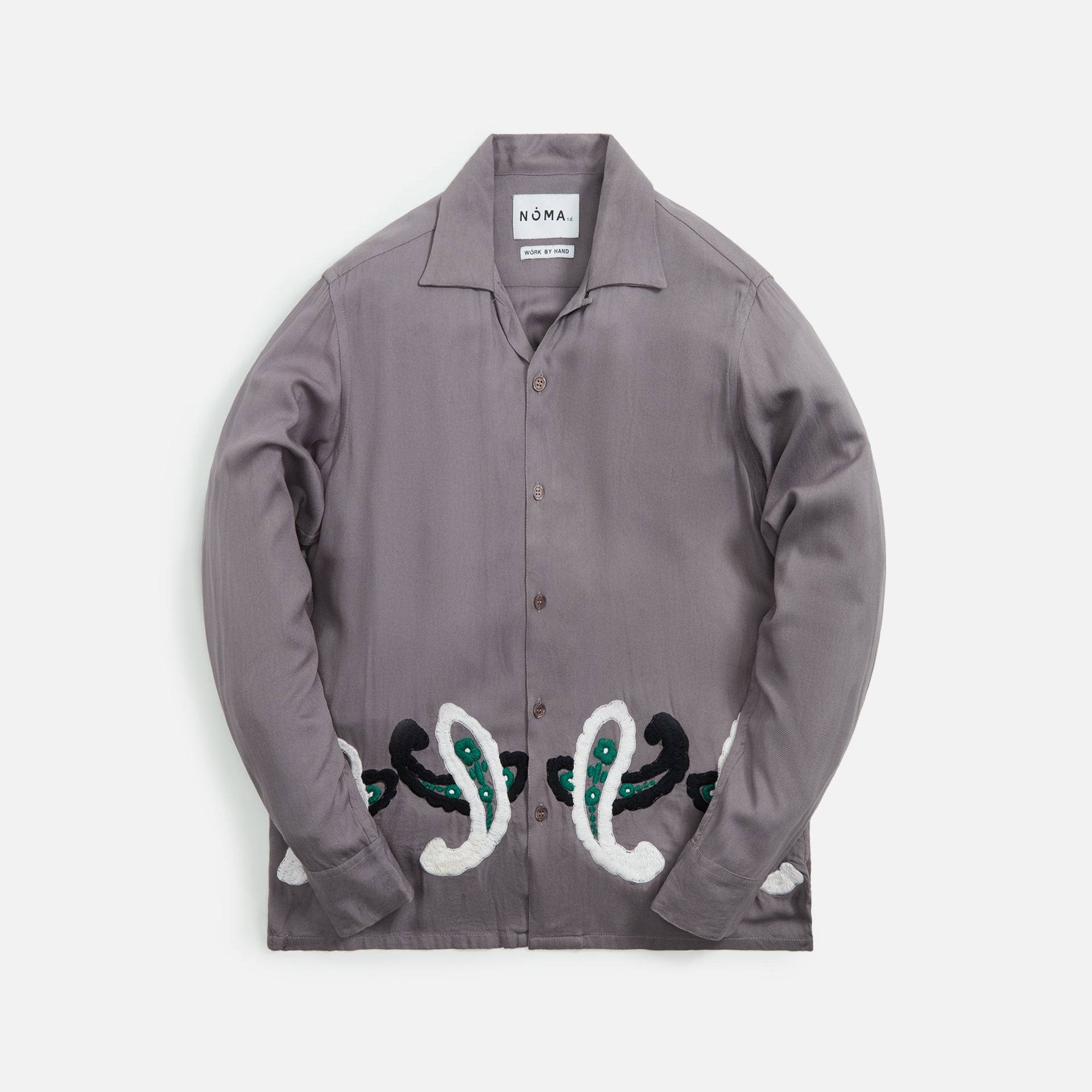 Noma Paisley Hand Embroidery Shirt - Grey