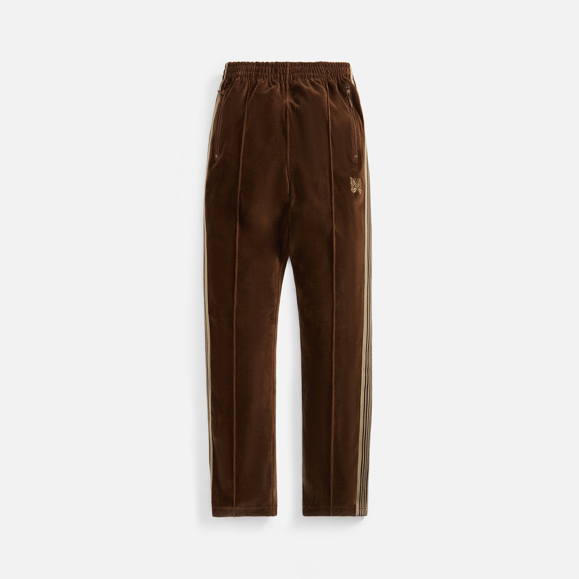 Needles Narrow Velour Track Pant - Brown