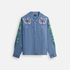 Needles One-Up Shirt - Cotton Chambray / India Embroidery Blue