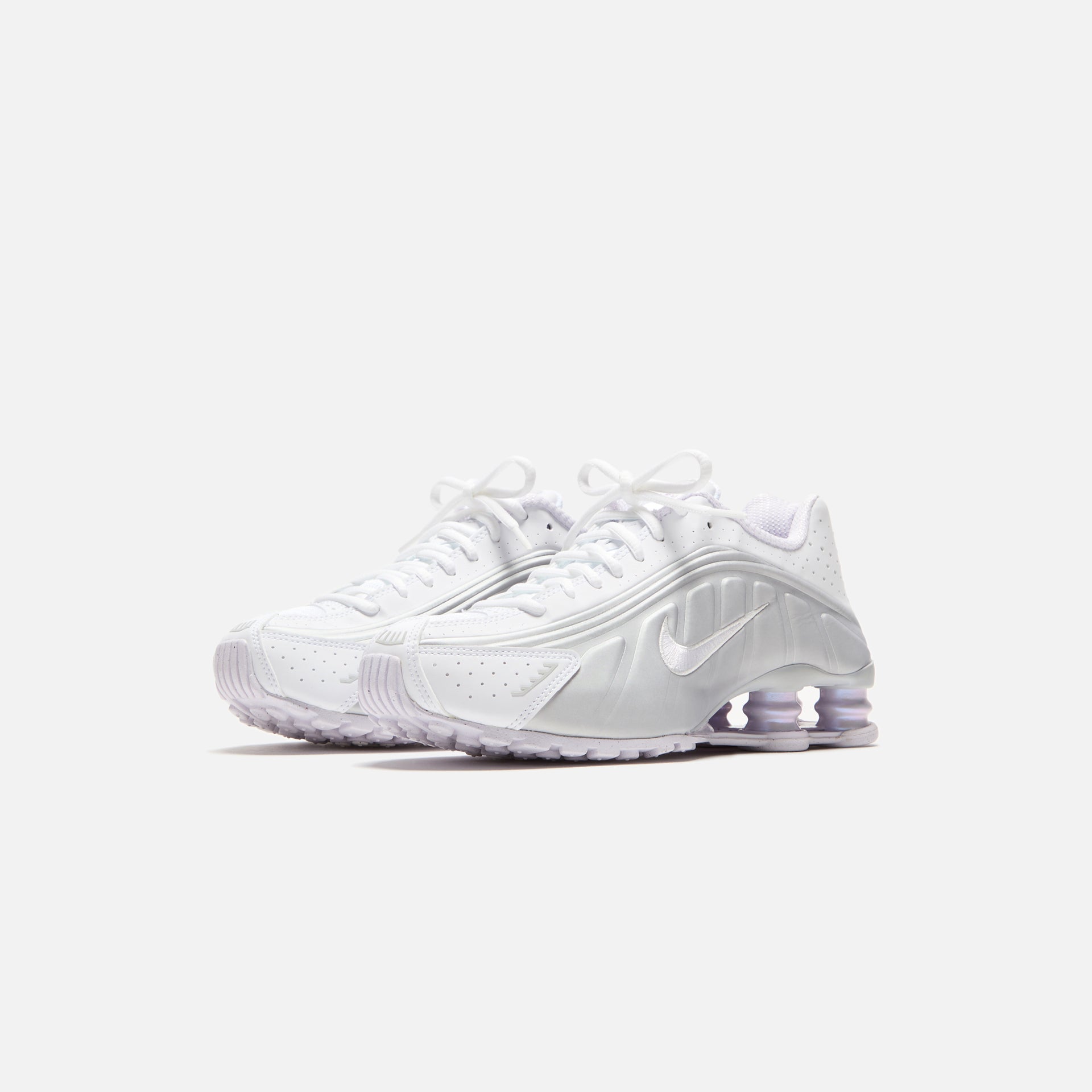 Nike WMNS Shox R4 - White / Metallic Platinum / Platinum Tint / Barely Grape