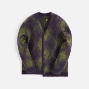 Needles Mohair Cardigan - Argyle Purple