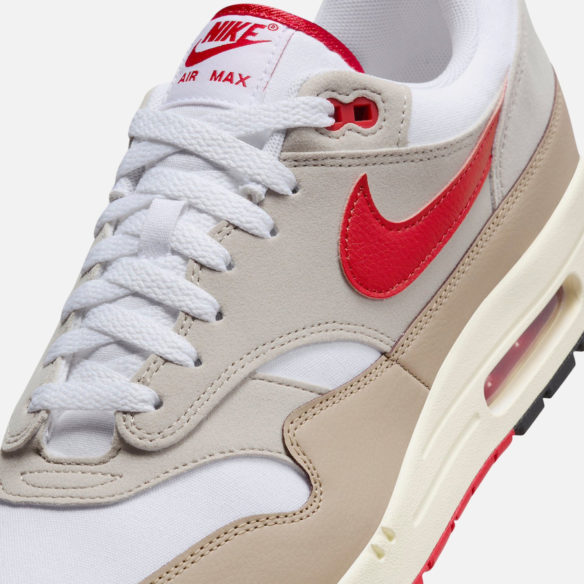 Nike Air Max 1 - White / University Red / Cream / Limes