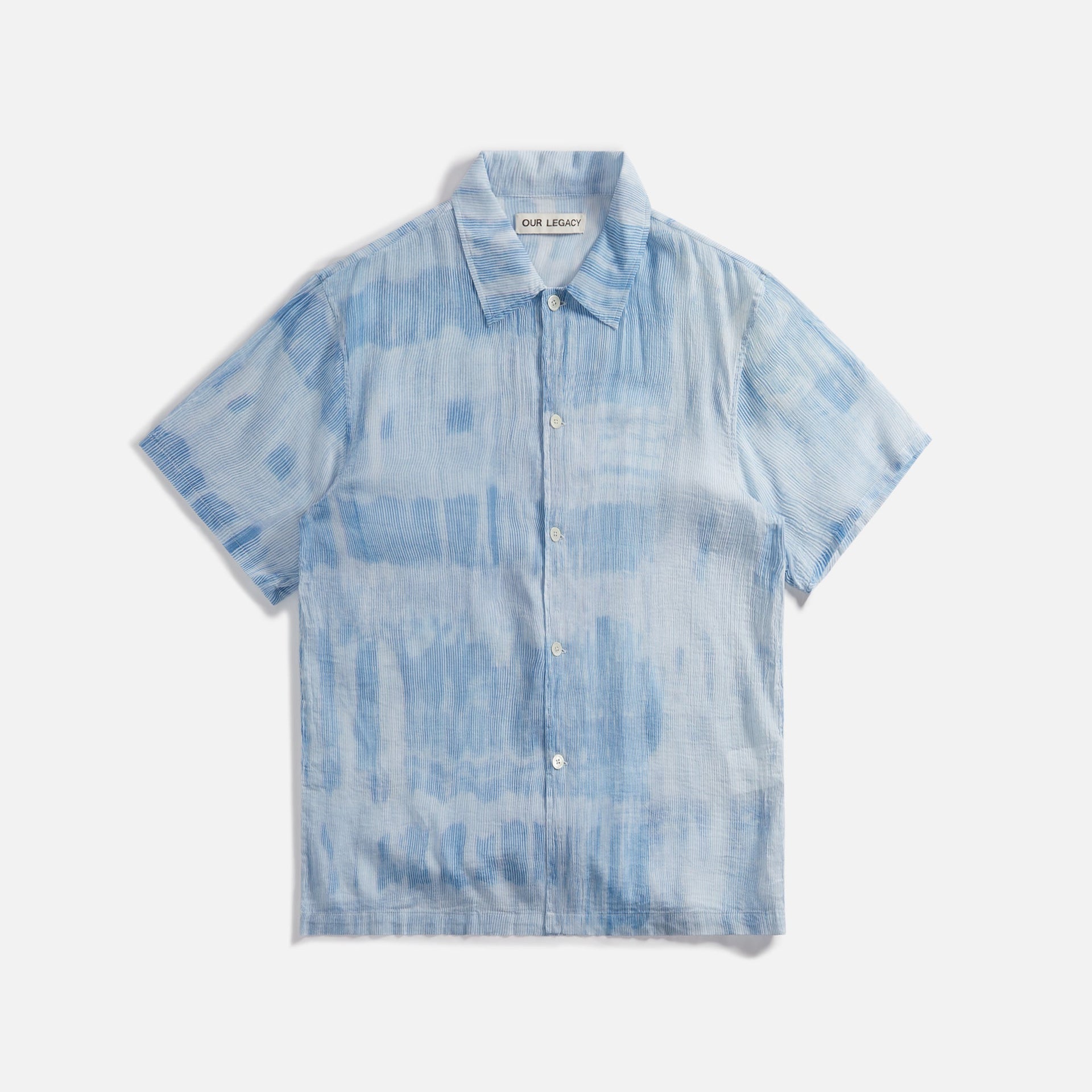 Our Legacy Box Shirt - Blue Brush Stroke Print