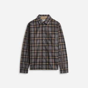 Our Legacy Heusen Shirt Oyster Check Hairy Flannel - Gray