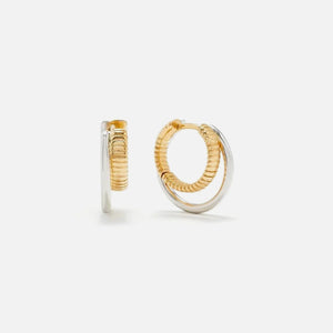 Yvonne Leon Two Tone Mini Hoop Earrings - Gold / Silver