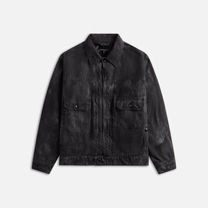 Engineered Garments Trucker Jacket Black Cotton Distressed Print - Black