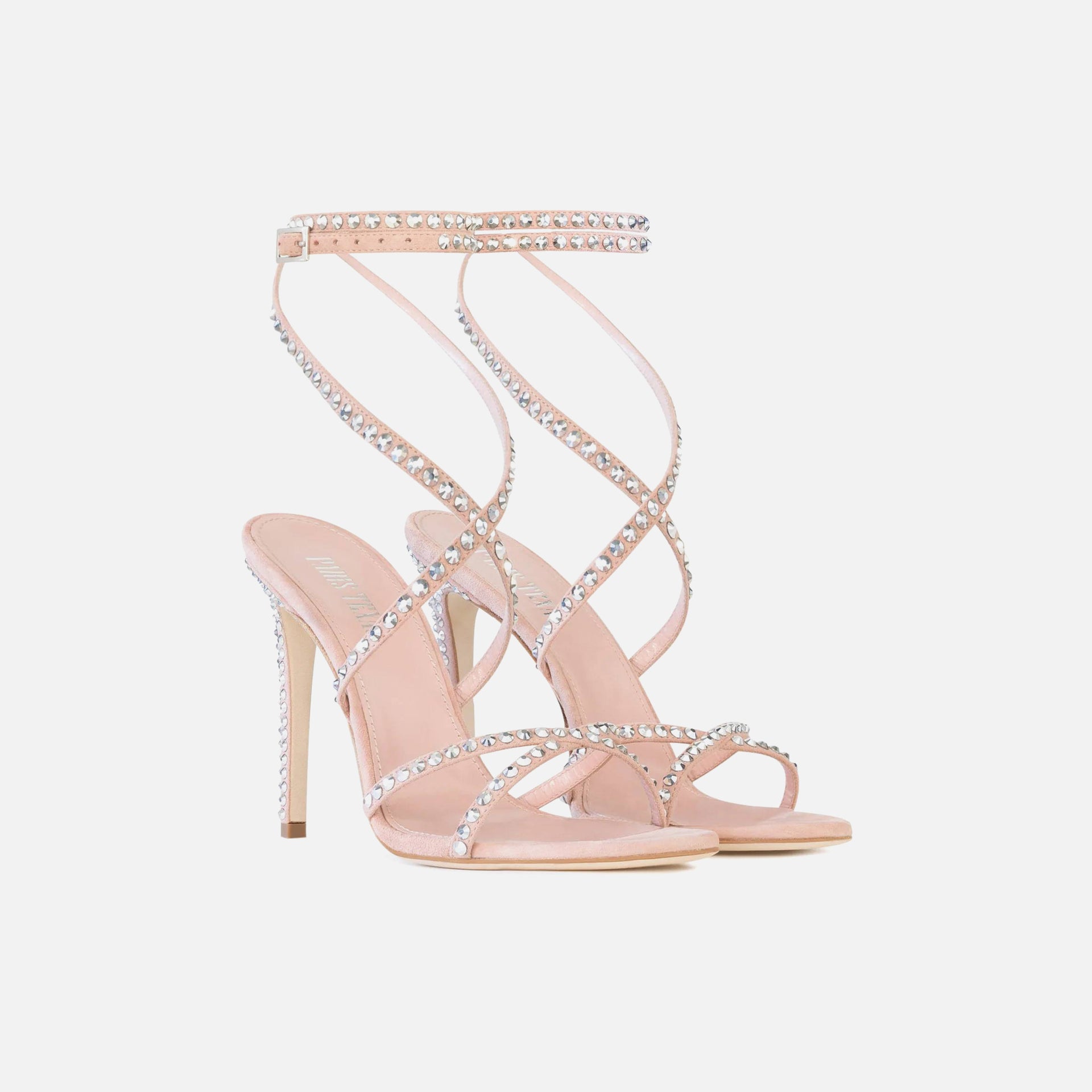 Paris Texas Holly Zoe Lace Up Sandal - Rose Rock Diamond