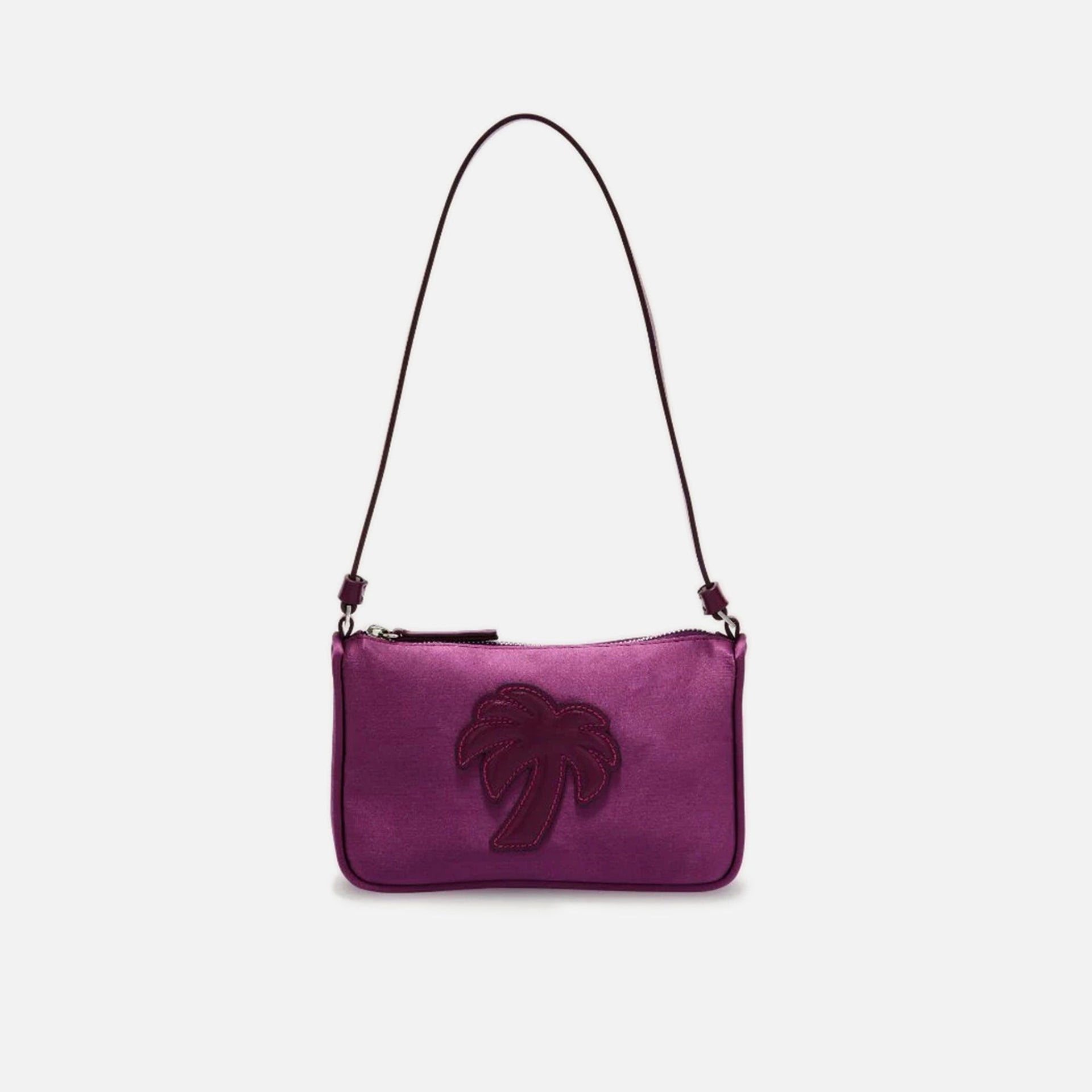 Palm Angels Satin Palm Shoulder Bag - Violet