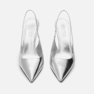 Paris Texas Lidia Slingback Heel - Silver