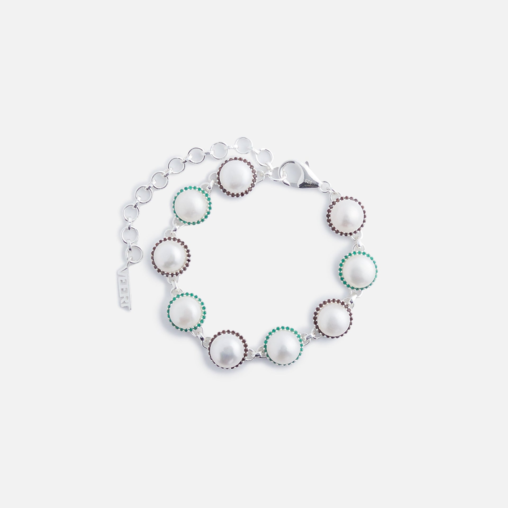 VEERT The Royal Freshwater Pearl Bracelet -Brown / Green