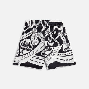 Rhude Strada Silk Short - Black / White