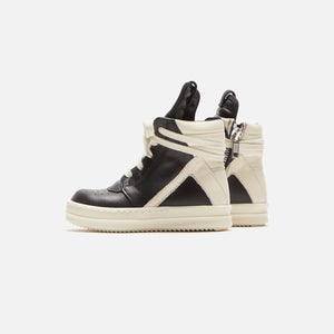 Rick Owens Baby Geobasket - Black / Milk / Milk / Scarpe in Pelle