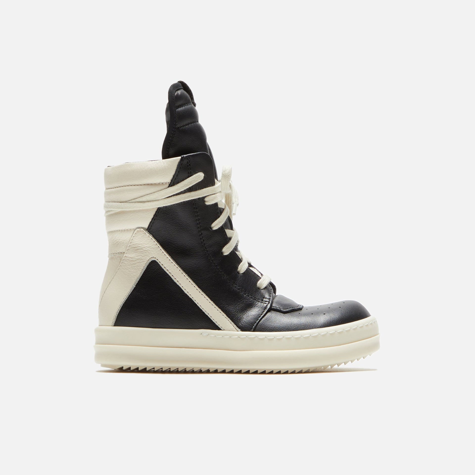 Rick Owens Kids Geobasket  - Black / Milk / Milk Scarpe in Pelle