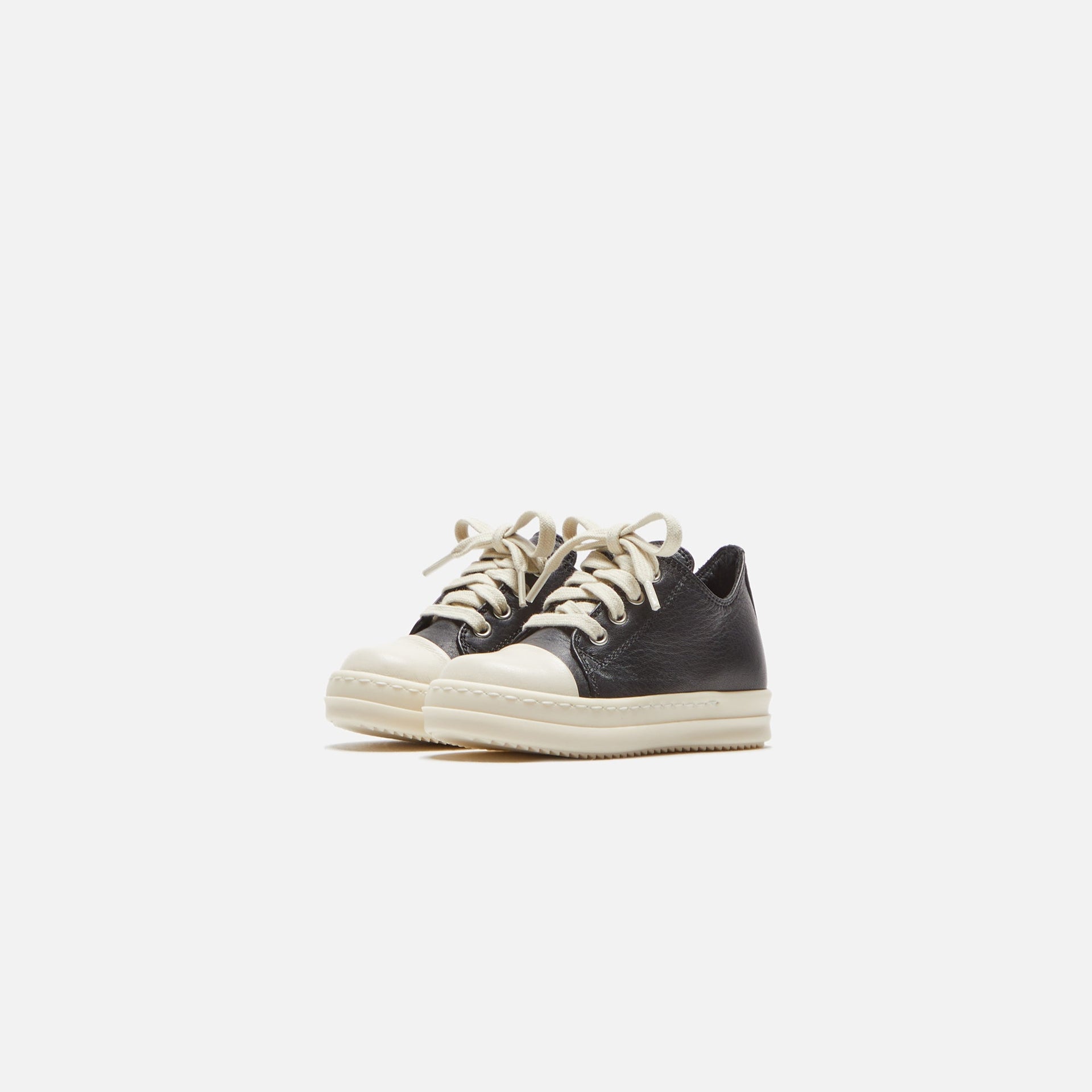 Rick Owens Baby Scarpe Pelle Low Sneakers - Black / Milk