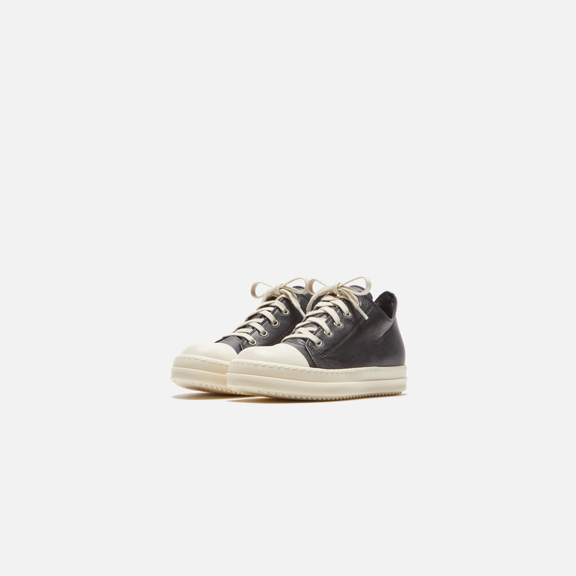 Rick Owens Kids Scarpe Pelle Low Sneakers - Black / Milk