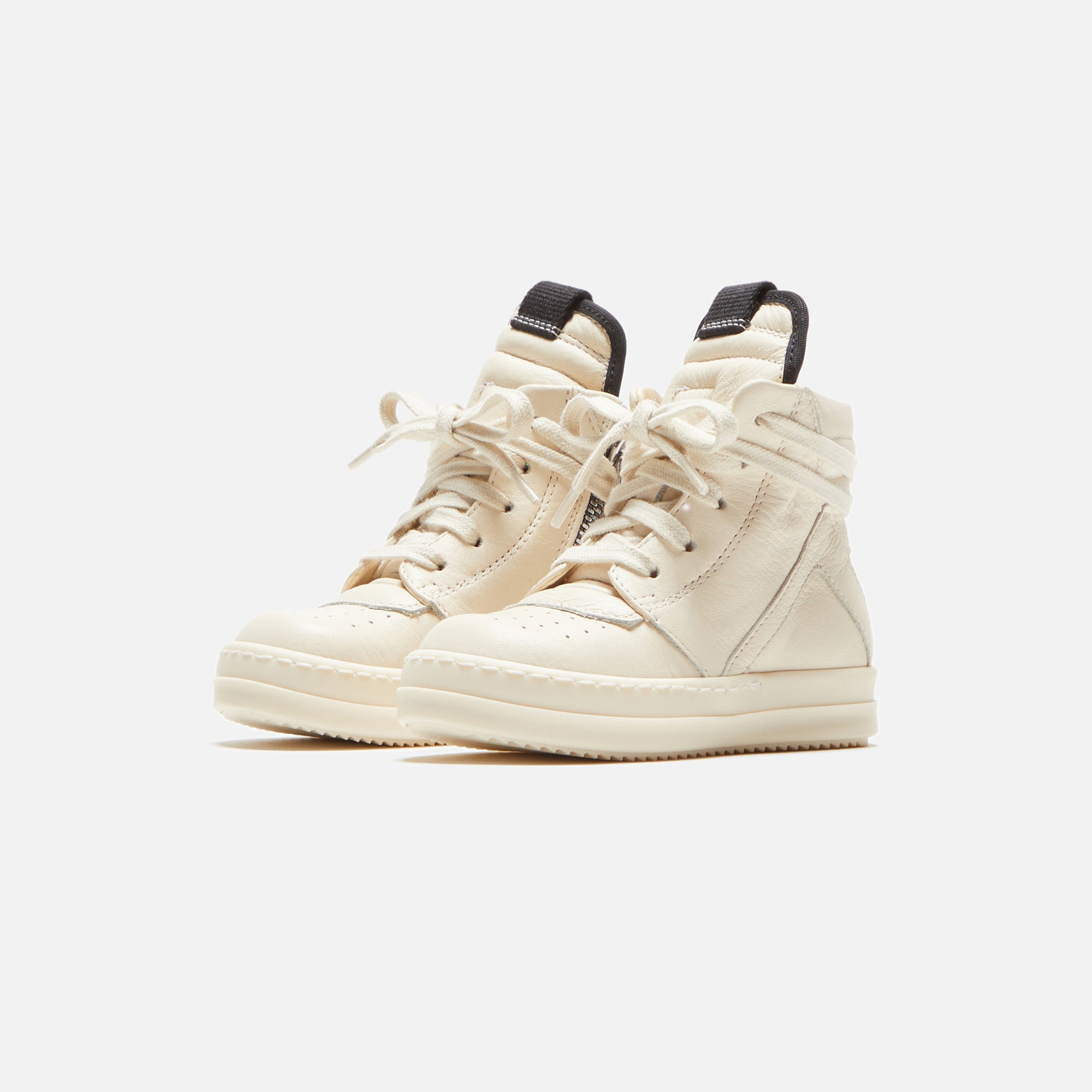 Rick Owens Baby Geobasket - Milk / Milk / Milk Scarpe in Pelle