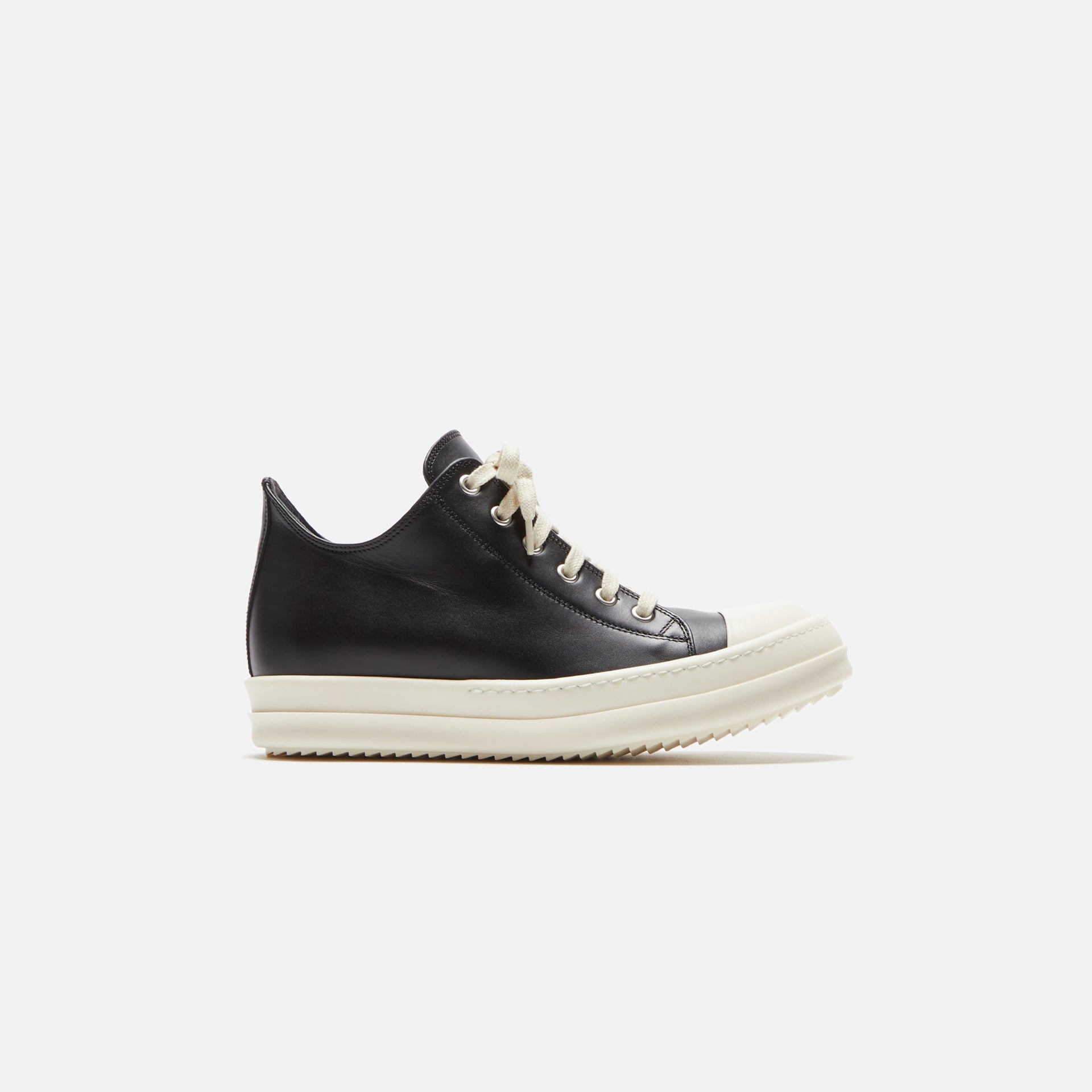 Rick Owens WMNS Scarpe in Pelle Low Sneakers - Black / Milk